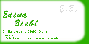edina biebl business card